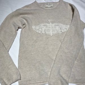 Zara Butterfly long sleeve top